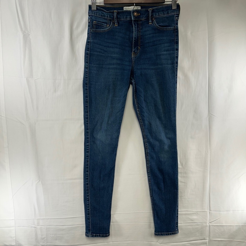 Abercrombie & Fitch Super Skinny Jeans Womens 27/4s Blue High Rise Stretch